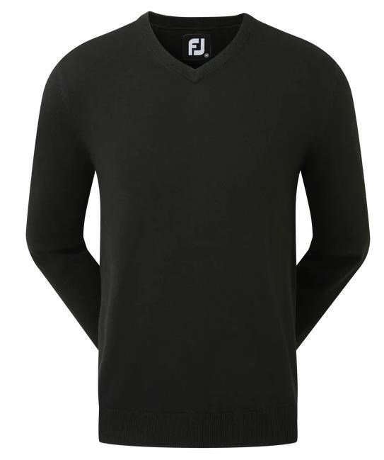 FootJoy Wool Blend V-Neck herr pullover, svart