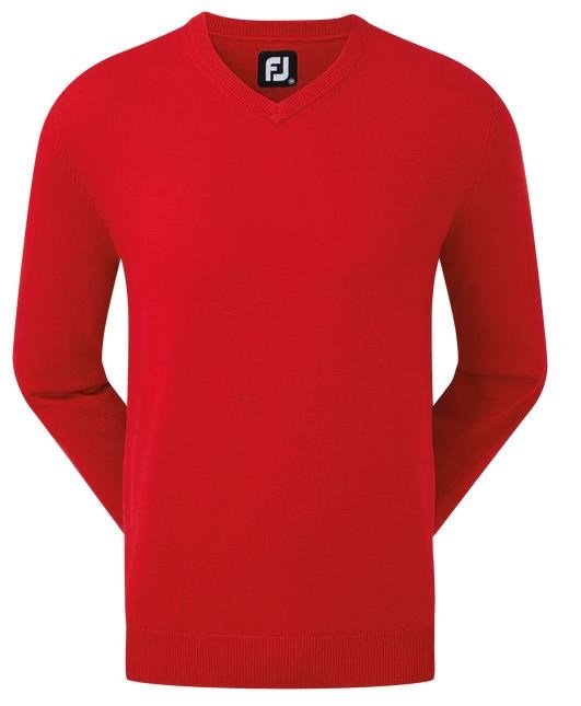 FootJoy Wool Blend V-Neck herr pullover, röd