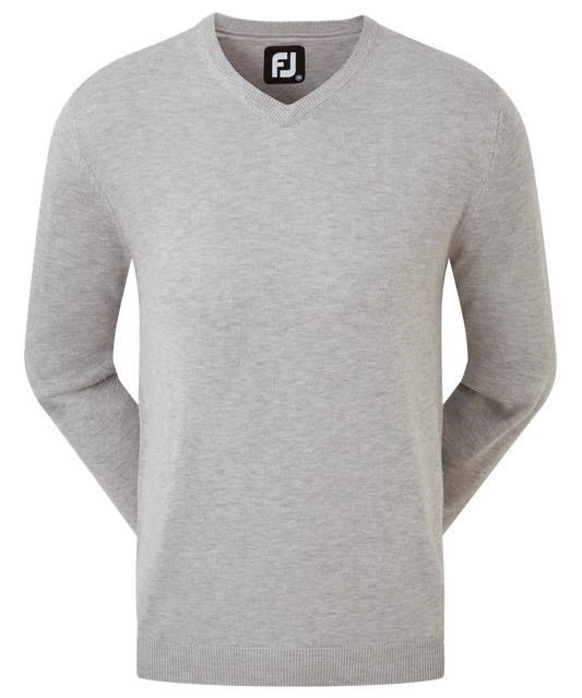 FootJoy Wool Blend V-Neck herr pullover, heather grey