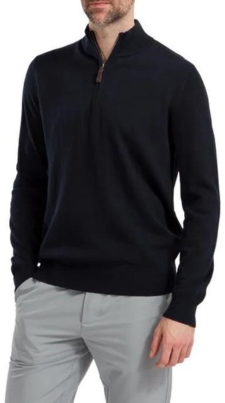 FootJoy Wool Blend 1/2 Zip herr pullover, navy