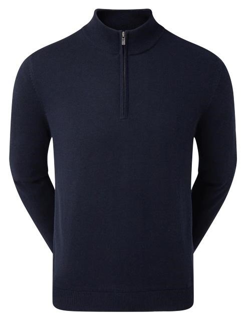 FootJoy Wool Blend 1/2 Zip Lined herr pullover, navy