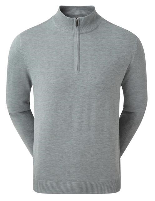 FootJoy Wool Blend 1/2 Zip Lined herr pullover, heather grey