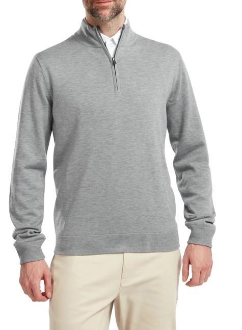 FootJoy Wool Blend 1/2 Zip Lined herr pullover, heather grey
