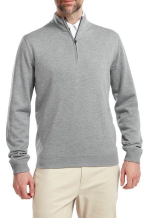 FootJoy Wool Blend 1/2 Zip Lined herr pullover, heather grey