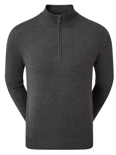 FootJoy Wool Blend 1/2 Zip Lined herr pullover, charcoal