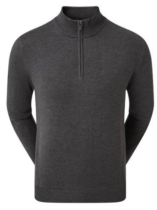 FootJoy Wool Blend 1/2 Zip Lined herr pullover, charcoal