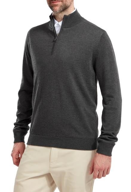 FootJoy Wool Blend 1/2 Zip Lined herr pullover, charcoal