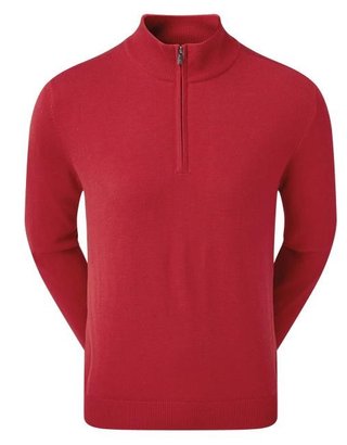 FootJoy Wool Blend 1/2 Zip Lined herr pullover, röd