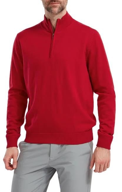 FootJoy Wool Blend 1/2 Zip Lined herr pullover, röd
