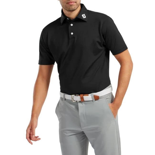 FootJoy Stretch Pique Solid herr polo, svart