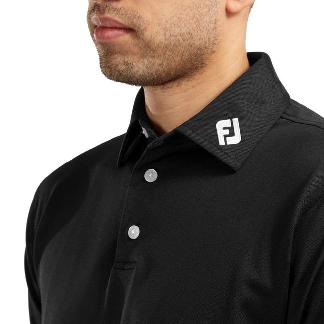 FootJoy Stretch Pique Solid herr polo, svart