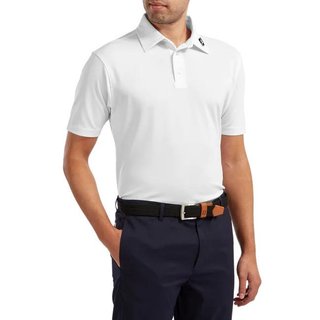 FootJoy Stretch Pique Solid herr polo, vit