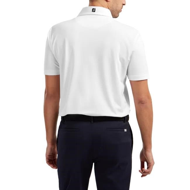 FootJoy Stretch Pique Solid herr polo, vit