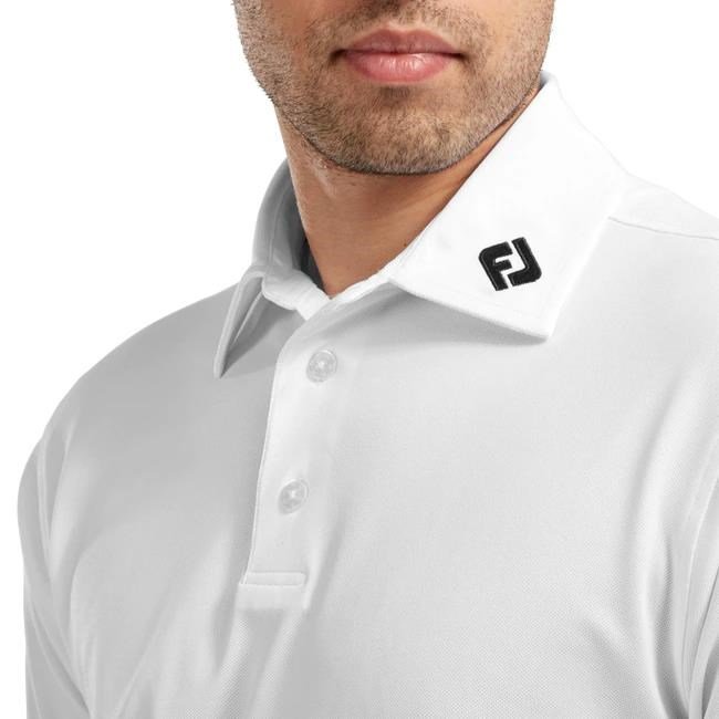 FootJoy Stretch Pique Solid herr polo, vit