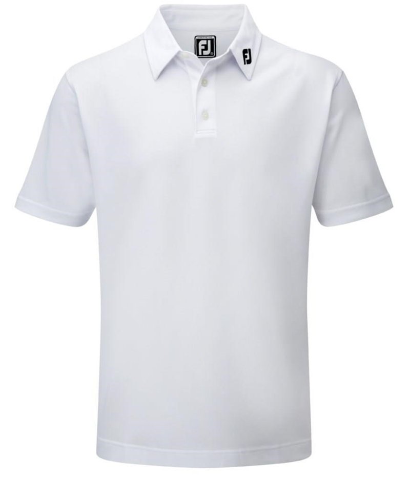 FootJoy Stretch Pique Solid herr polo, vit