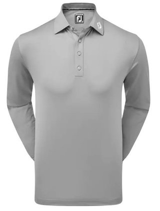 FootJoy Long Sleeve Thermocool Self Athletic Fit herr polo, grå