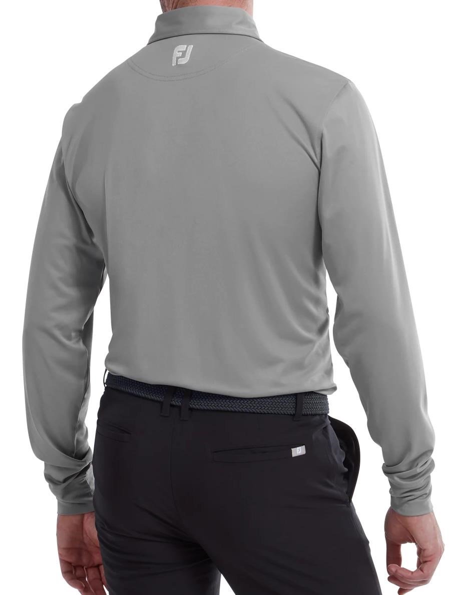 FootJoy Long Sleeve Thermocool Self Athletic Fit herr polo, grå