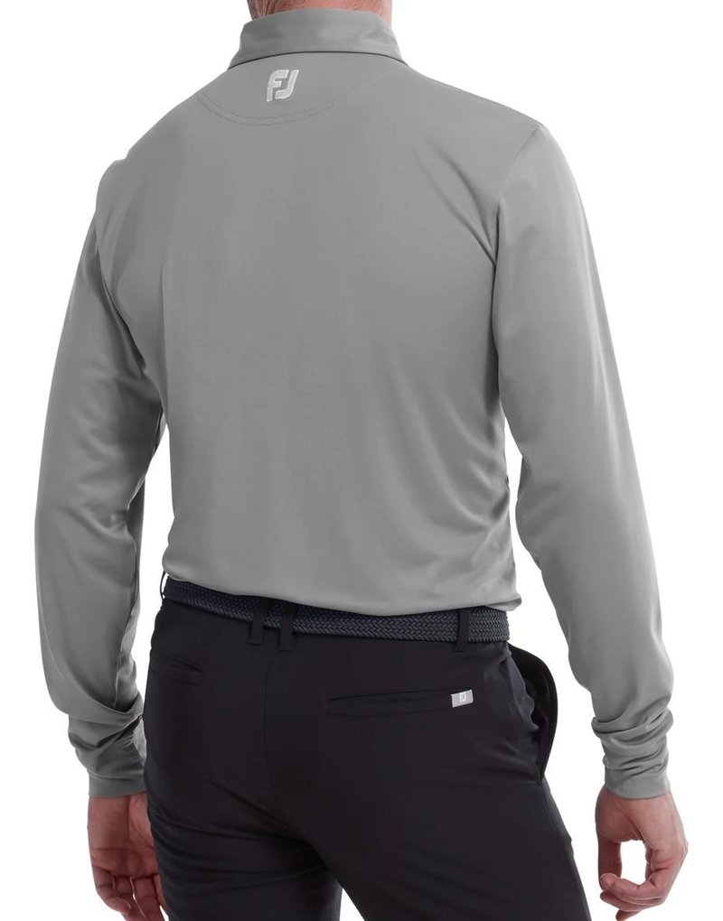 FootJoy Long Sleeve Thermocool Self Athletic Fit herr polo, grå