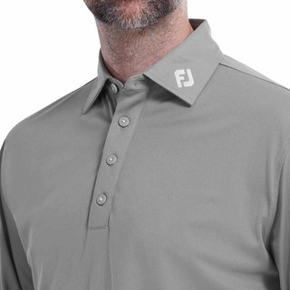 FootJoy Long Sleeve Thermocool Self Athletic Fit herr polo, grå