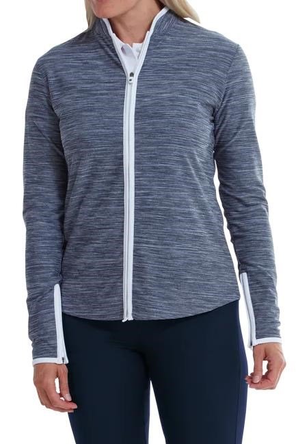 FootJoy Full Zip Space Dye Fleece damtröja, navy/white
