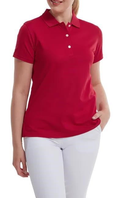 FootJoy Stretch Pique Solid dampolo, röd