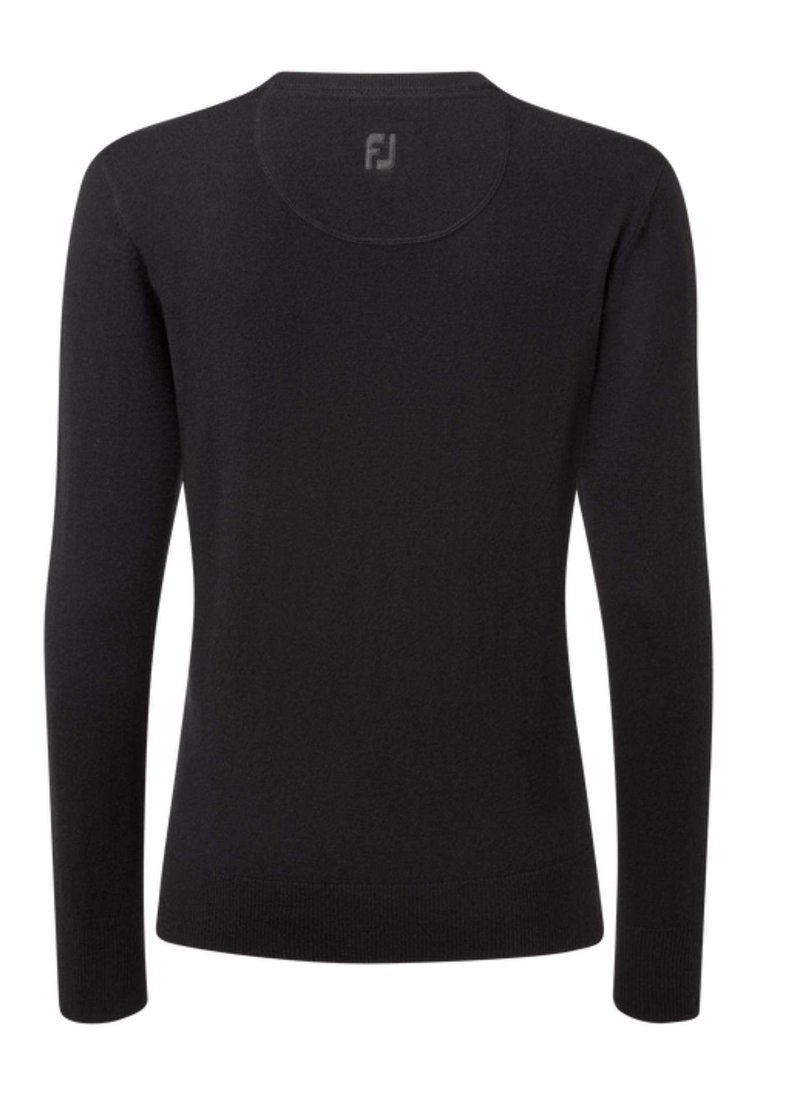 FootJoy Wool Blend V-Neck dam pullover, svart
