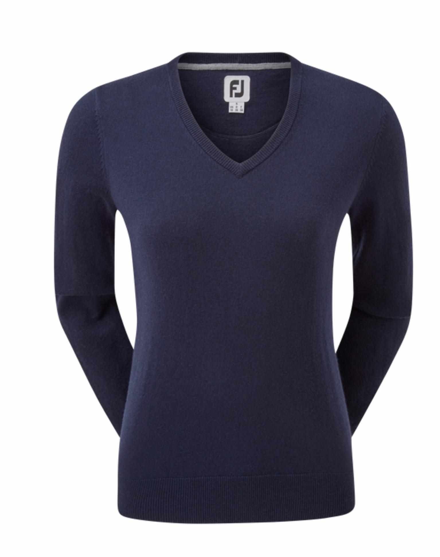 FootJoy Wool Blend V-Neck damtröja, navy