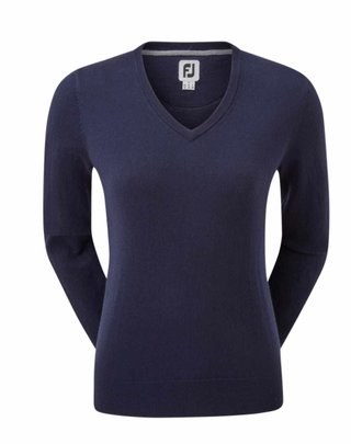FootJoy Wool Blend V-Neck damtröja, navy