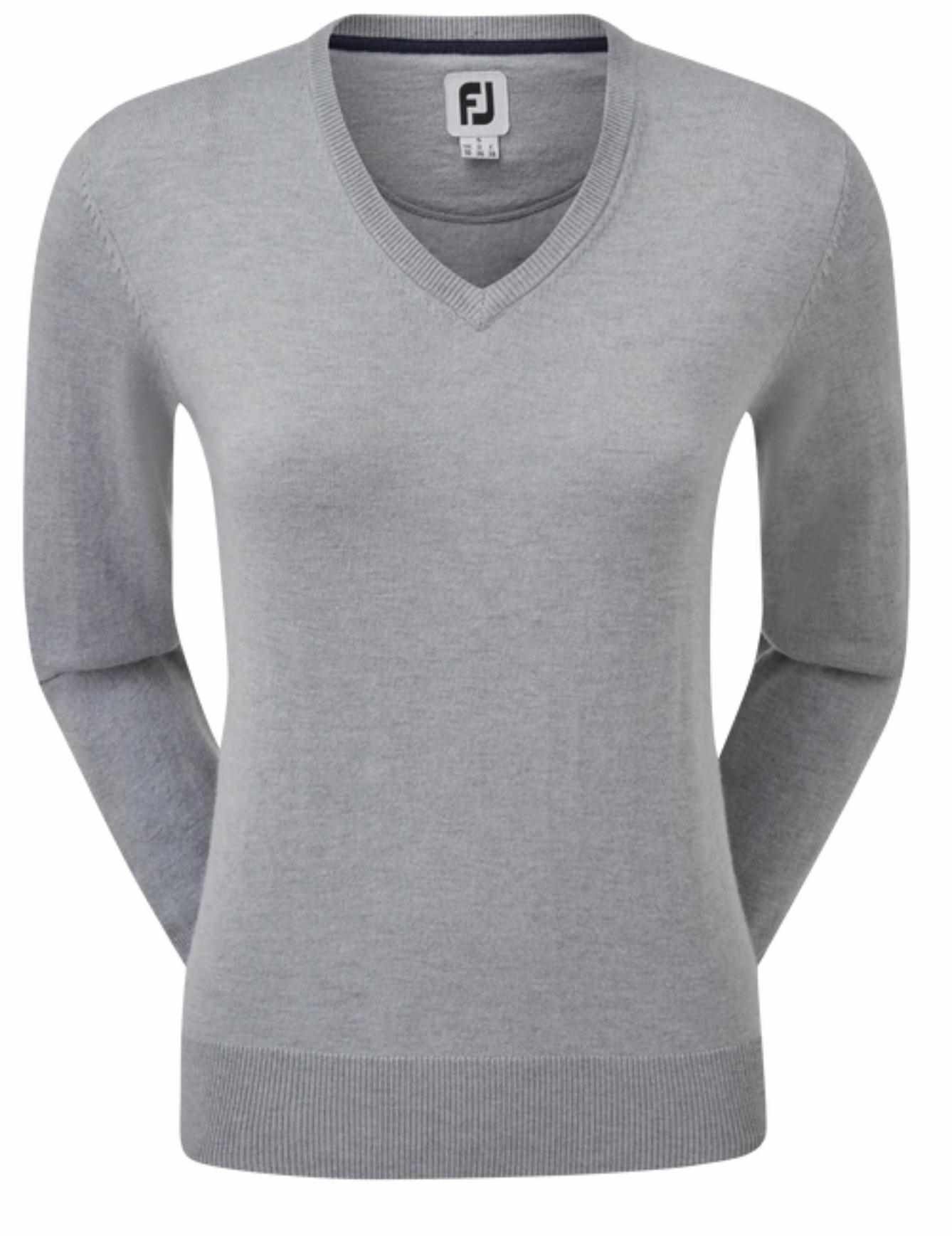 FootJoy Wool Blend V-Neck dam pullover, grå