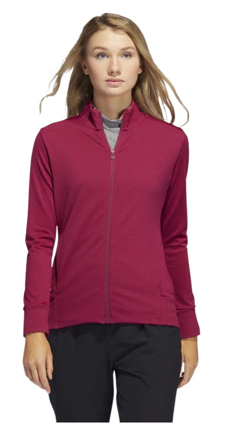 Adidas Textured Full-Zip damtröja, legacy burgundy