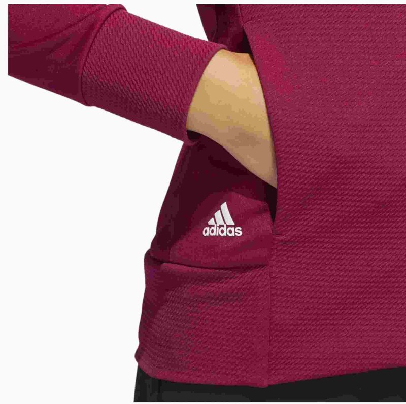 Adidas Textured Full-Zip damtröja, legacy burgundy