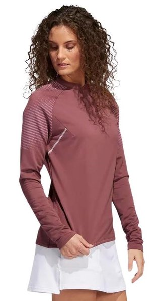 Adidas Cold Rdy Long Sleeve Mock dam sweatshirt, burgundy