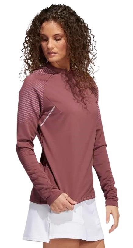 Adidas Cold Rdy Long Sleeve Mock dam sweatshirt, burgundy