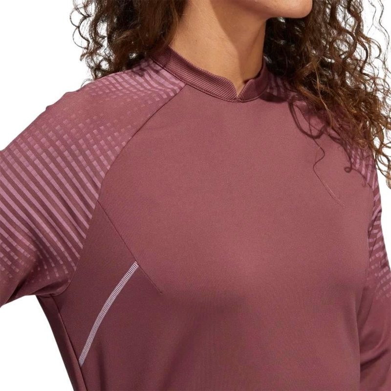 Adidas Cold Rdy Long Sleeve Mock dam sweatshirt, burgundy