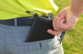 PGA Tour Real Leather Score Card and Accessory Wallet, svart