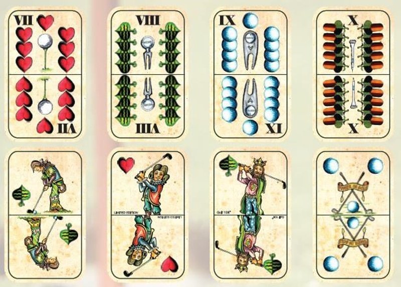 Golfové hrací karty pro mariáš, limitovaná edice Retro golfkort