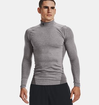 Under Armour ColdGear® Compression Mock herr topp, charcoal light heather/black
