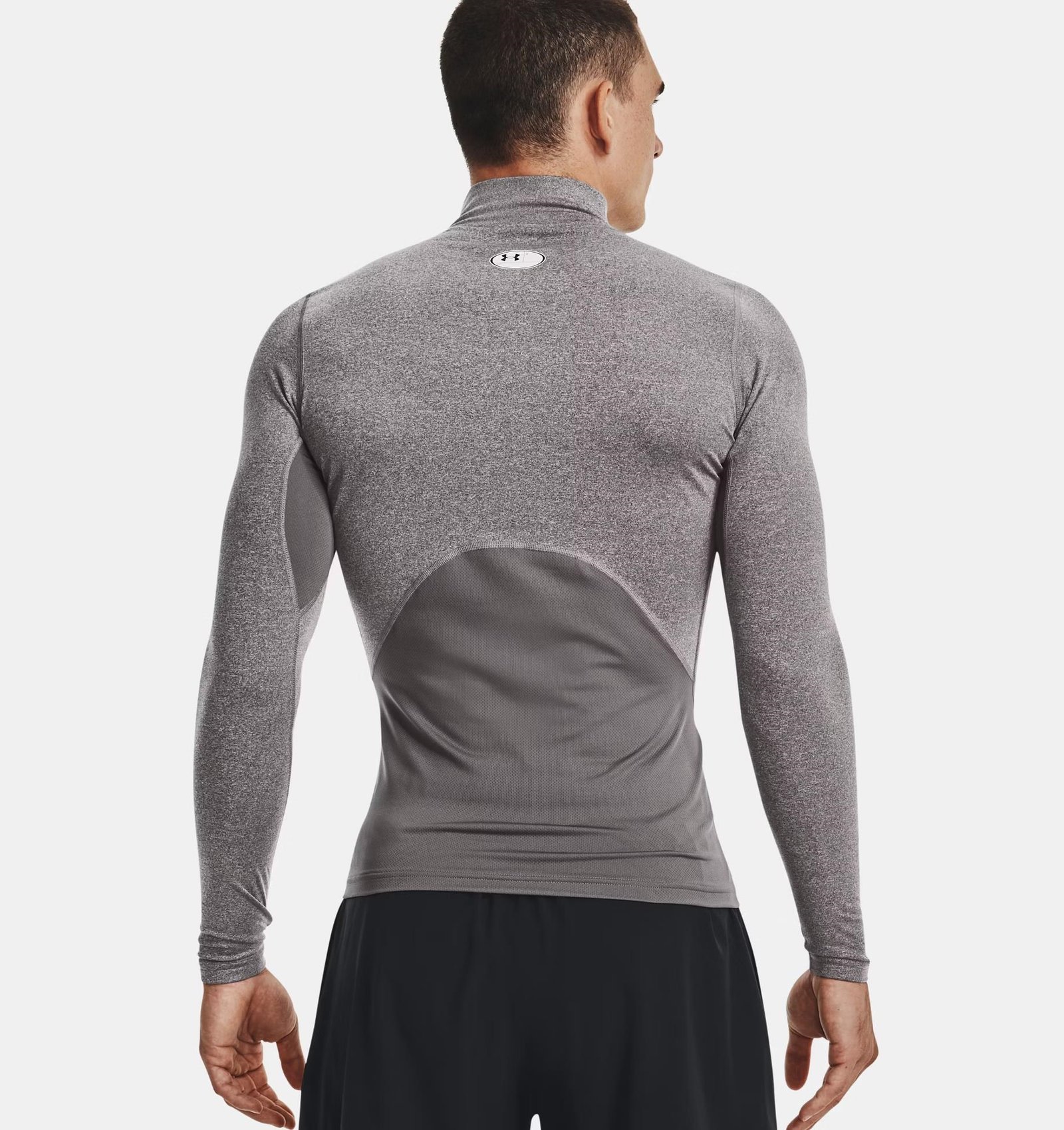 Under Armour ColdGear® Compression Mock herr topp, charcoal light heather/black