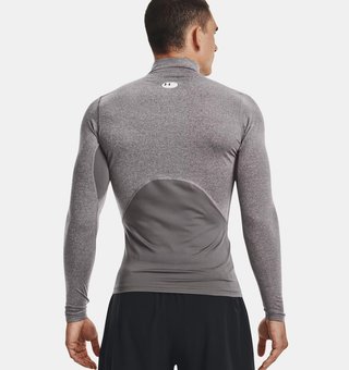 Under Armour ColdGear® Compression Mock herr topp, charcoal light heather/black