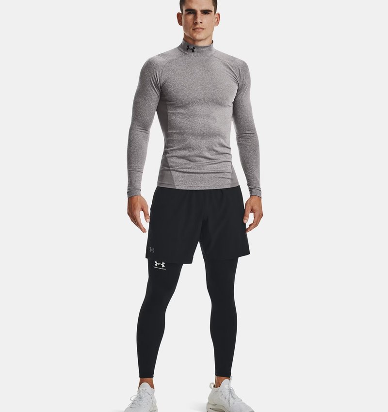 Under Armour ColdGear® Compression Mock herr topp, charcoal light heather/black