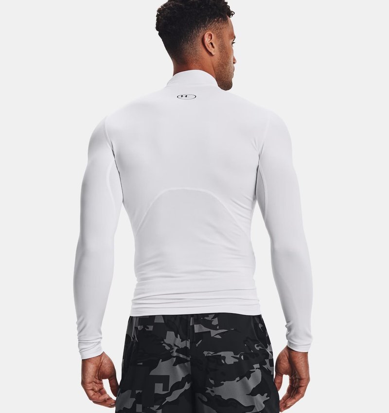 Under Armour ColdGear® Compression Mock herr termotröja, vit