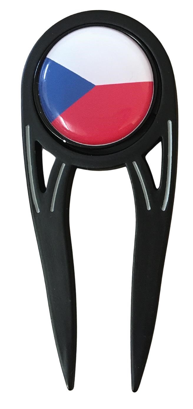 Odyssey Dual divot tool, tjeckisk flagga, svart