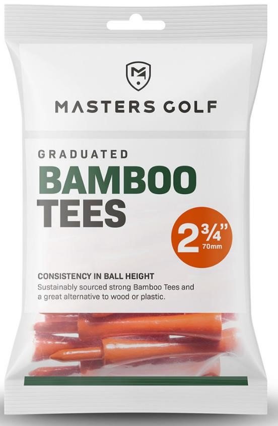 Masters Golf Masters Graduated Bamboo Tees 70mm (2 3/4"), 20-pack, orange