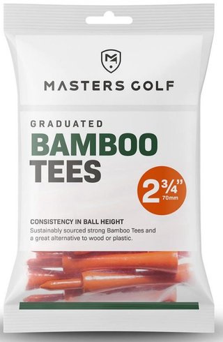 Masters Golf Masters Graduated Bamboo Tees 70mm (2 3/4"), 20-pack, orange