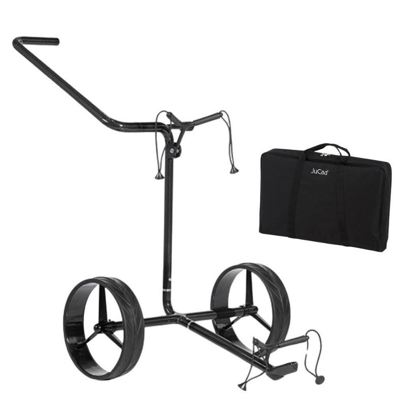 JuCad Carbon Shine manuell trolley med 2 hjul, blank svart + bärväska JTT