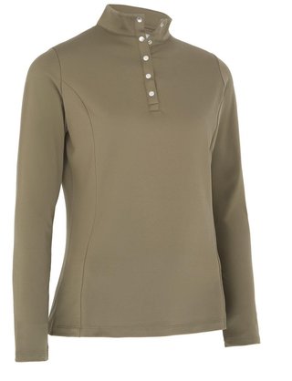 Callaway Thermal Longsleeve Fleece Back Jersey dam polo, industrial green