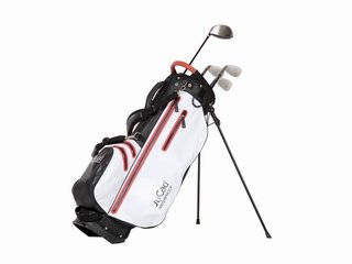 JuCad Waterproof 2in1 stand bag, svart/vit/röd