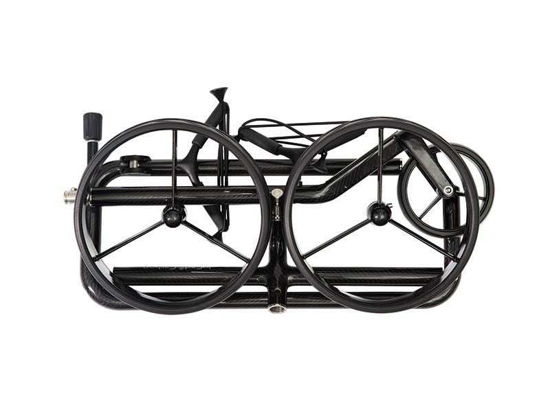 JuCad Carbon Shine manuell trolley med 3 hjul, glänsande svart + bärväska JTT