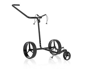 JuCad Carbon Shine manuell trolley med 3 hjul, glänsande svart + bärväska JTT