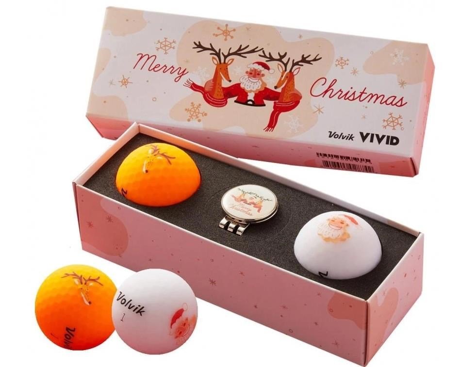Volvik VIVID Merry Christmas golfbollar, mix färger